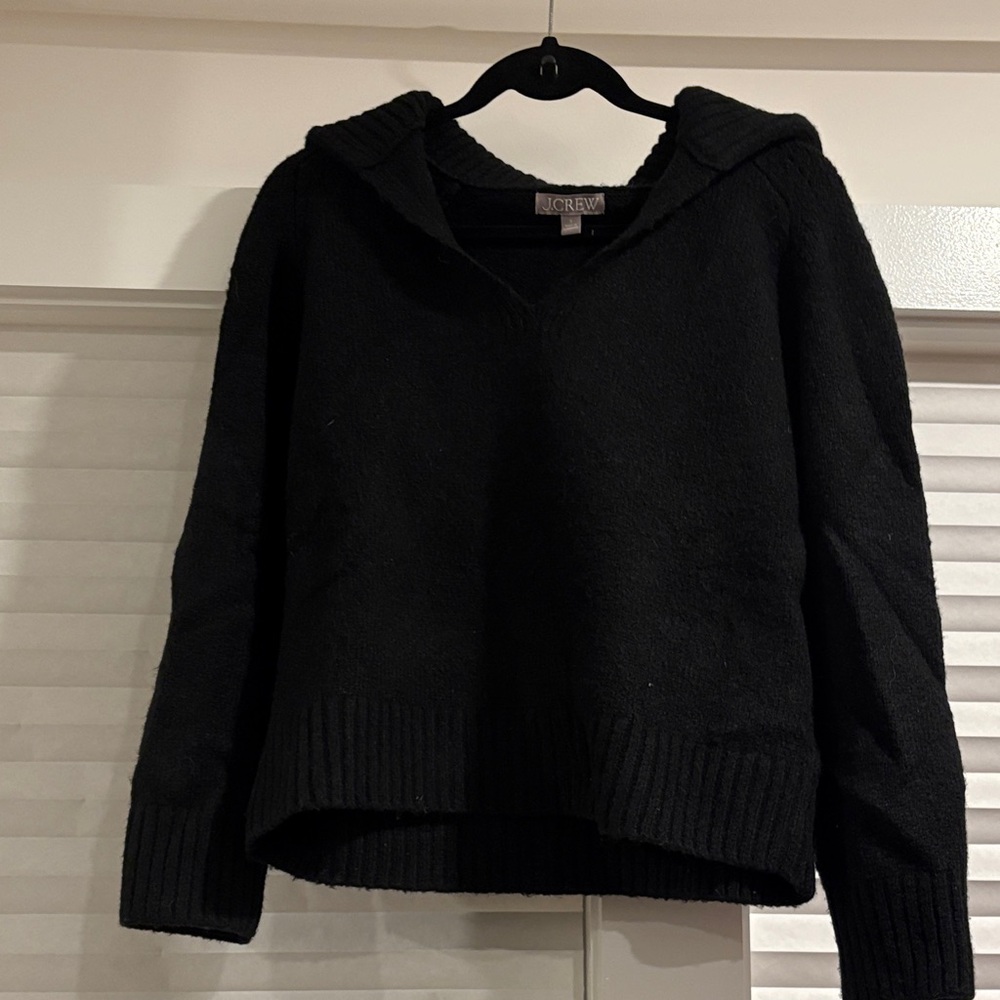 J crew Black Johnny collar sweater small
